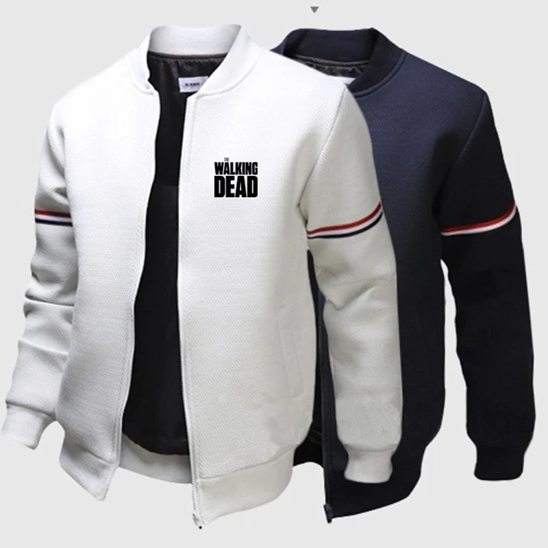 

2022 The Walking Dead Mens Spring And Autumn Print Street Jackets Coats Comfortable Solid Flight Harajuku Mans Tops