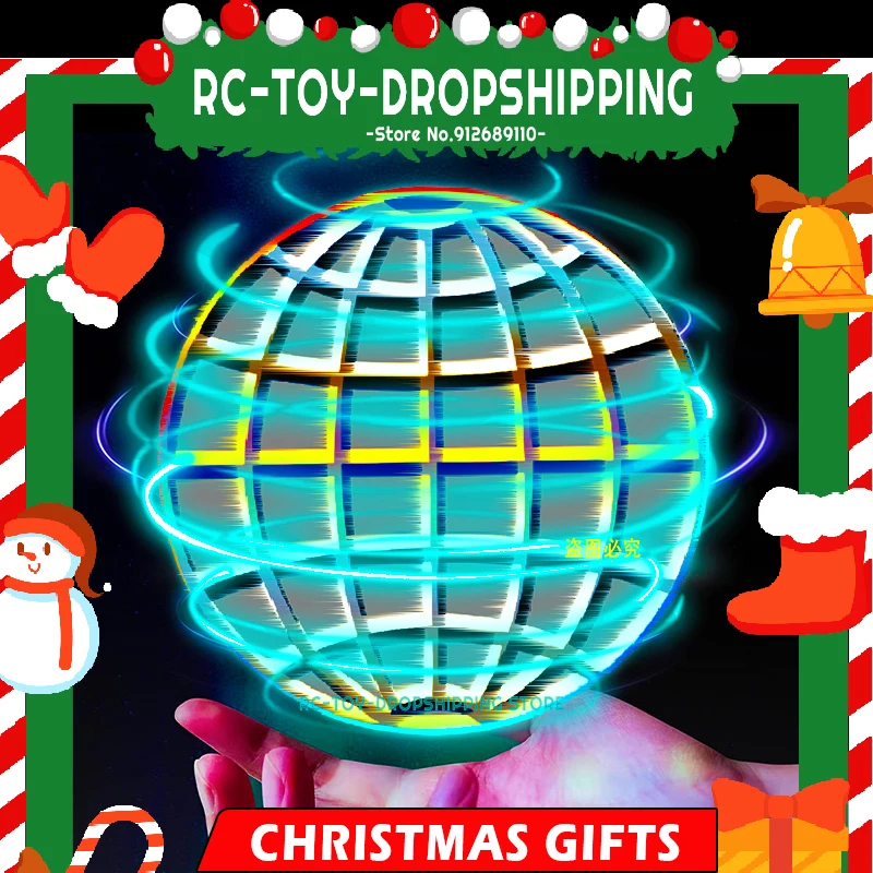 Dropshipping Flying Spinner Ball Fly Boomerang Flyorb Magic With LED Lights Drone Hover Ball Stress Release Fidget Toy Kids Gift