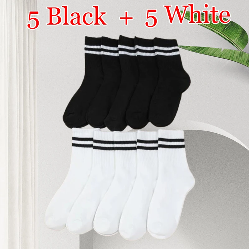 5/10 пар женские хлопковые носки средней длины