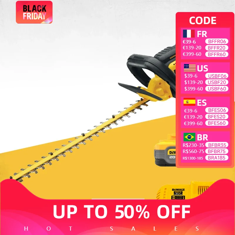 Беспроводной резак для живой изгороди DEWALT DCM563 с литиевым аккумулятором 20 в