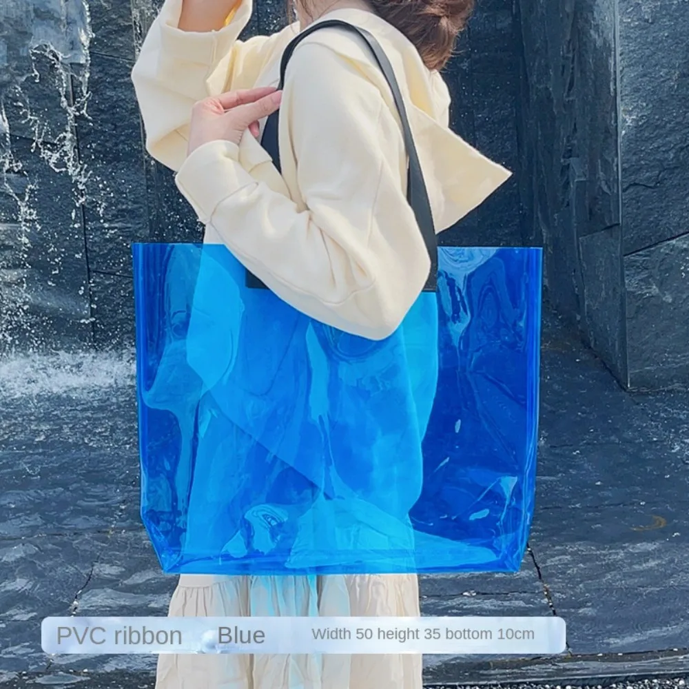 Прозрачная сумка через плечо из ПВХ с лазерной гравировкой Прочная расширяемая