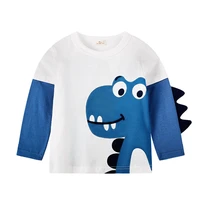 fashion dinosaur cartoon full sleeves t shirts cotton material tops hot sale in spring autumn kids outfits factory price