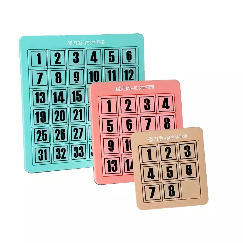 

Children Montessori Toys Magnetic 6x6 Digital Slide Jigsaw Puzzle Number Huarong Road Board Math Game Klotski Toy Kids Gift