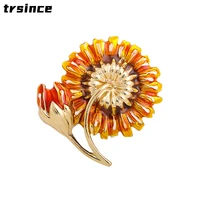 yellow classic drop oil sunflower brooch sunflower brooch flower brooch ladies versatile suit clothing pin