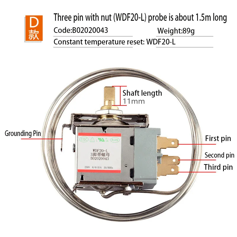Термостат для холодильника морозильной камеры механический переключатель
