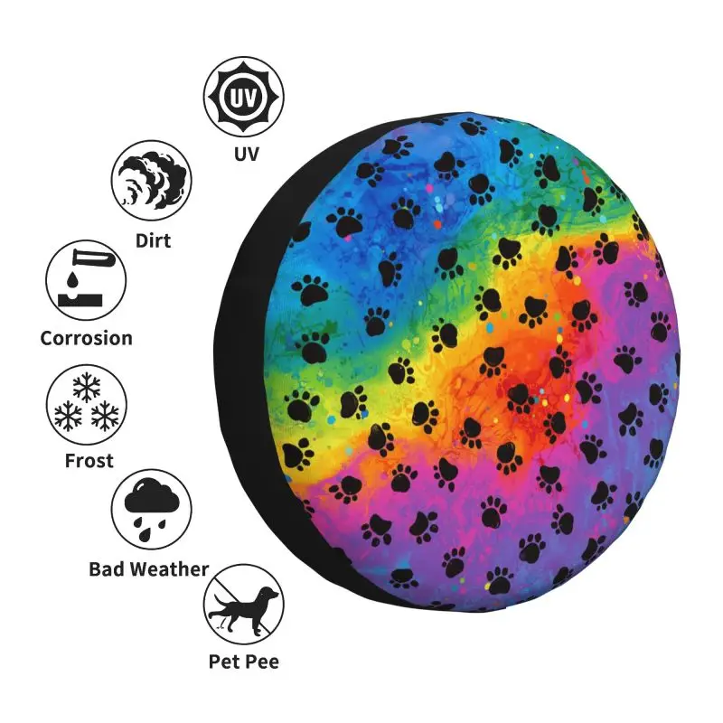 Изготовленный на заказ красочный отпечаток лапы собаки чехол запасное колесо