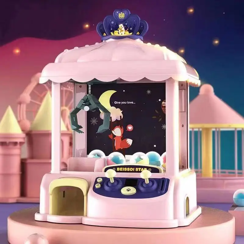 

DIY Doll Claw Machine Coin Operated Mini Candy Doll Grabber Claw Arcade Crane Machine Portable Board Game for Kids Toys Gifts