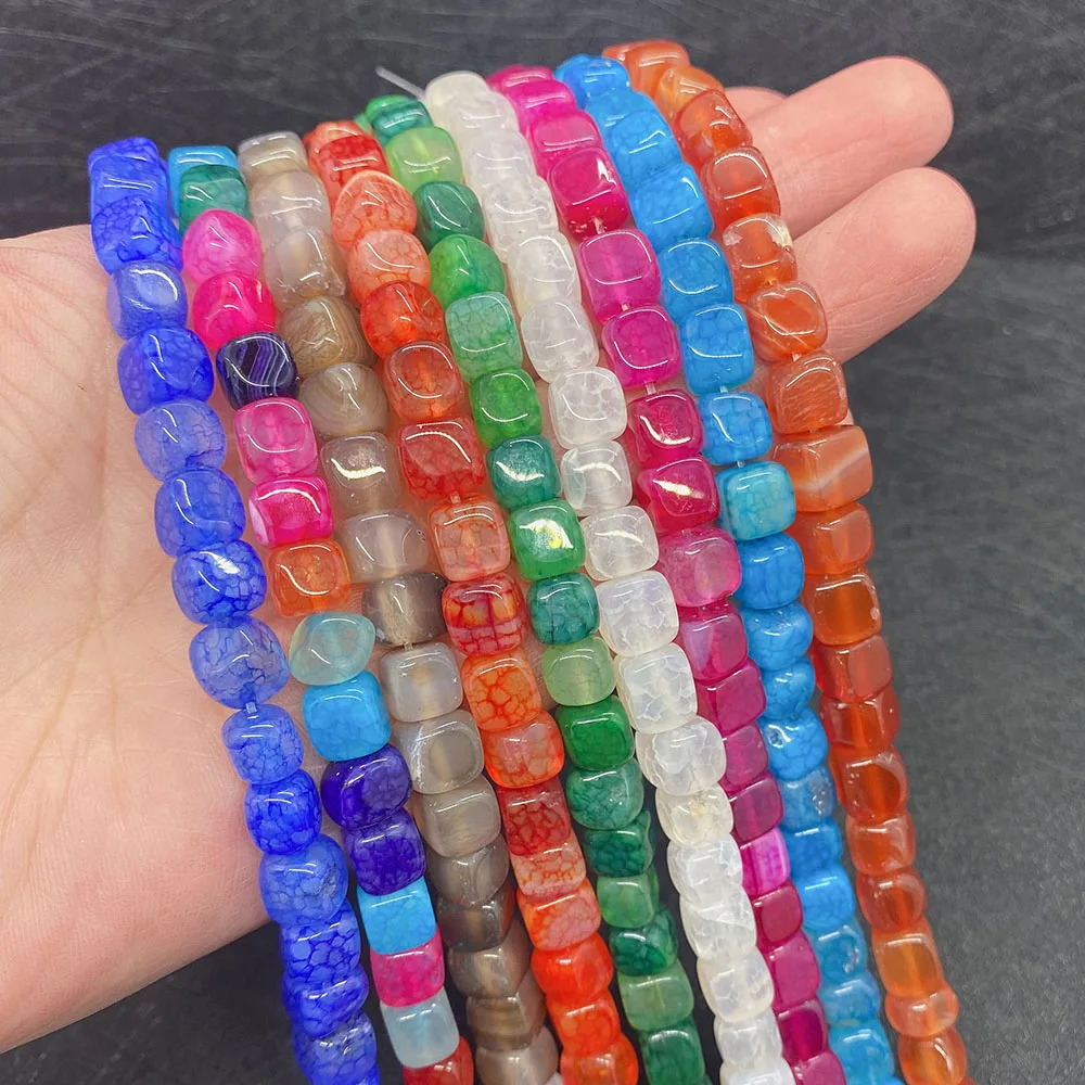 

Natural Stone Square Agate Beads 8x8mm Agate Seed Beads for Needlework Jewelry Making Supplies Handmade Jewelry Accessories