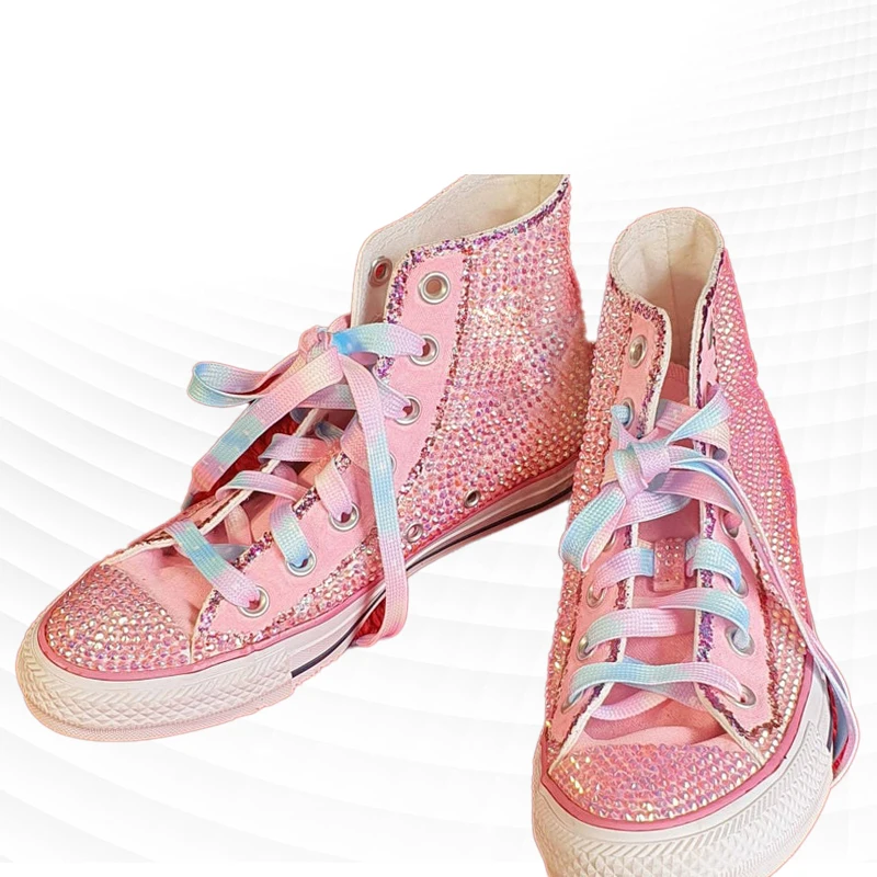 

Розовые холщовые туфли с высоким верхом, удобные прогулочные туфли ручной работы на заказ, модная Вулканизированная обувь 35-46