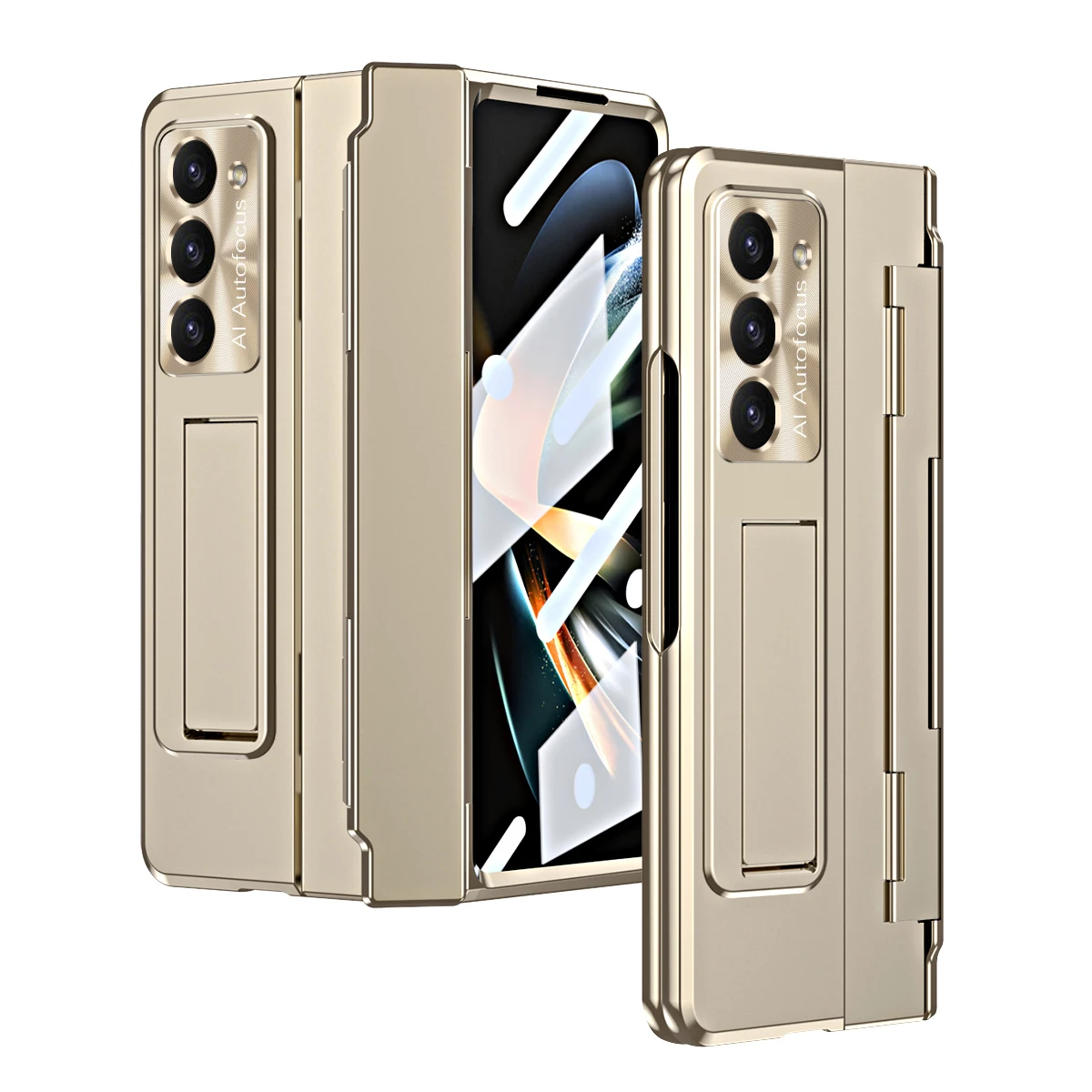 

Electroplated Hinge Anti-drop Protective Shell For Samsung Galaxy Z Fold 3 4 5 5G With HD Tempered Film All-inclusive Phone Case