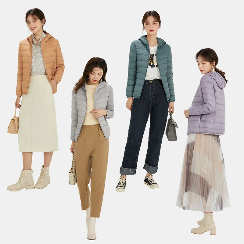 DEODAR Fashion Ultra Light Plus Size Winter Warm Women Down Jacket Female Hooded Short Portable Windproof Coats for Office Lady