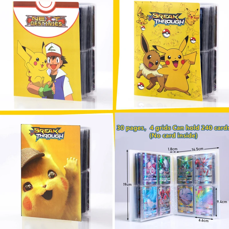 

Hot Anime TAKARA TOMY 3D POKEMON CARD ALBUM Collection Folder Pikachu Map Charizard Game Photo Friends for Children Gifts 240Pcs
