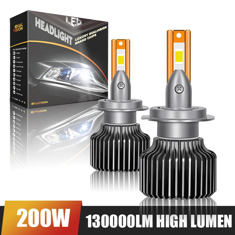 

200W 130000LM H4 H11 H7 LED Headlight Canbus High Power H1 H8 H9 HB4 HB3 9005 9006 9012 Turbo Lamp 6000K 3570 CSP Car Light