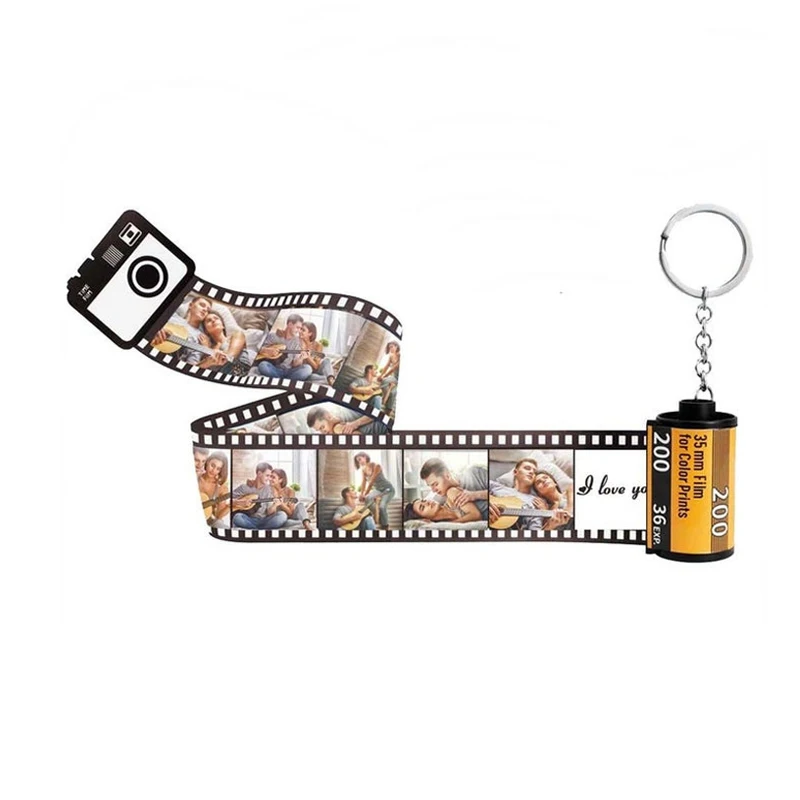 

10pcs Photos Film Roll Key Chain creative memory time film Valentine's Day Boyfriend And Girlfriend Birthday Gift Bag Pendant