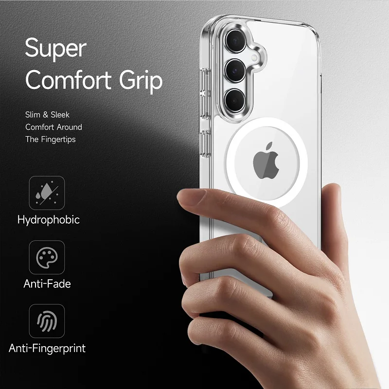 Прозрачный чехол для Samsung Galaxy S24 Fe с беспроводной зарядкой Magsafe магнитная задняя