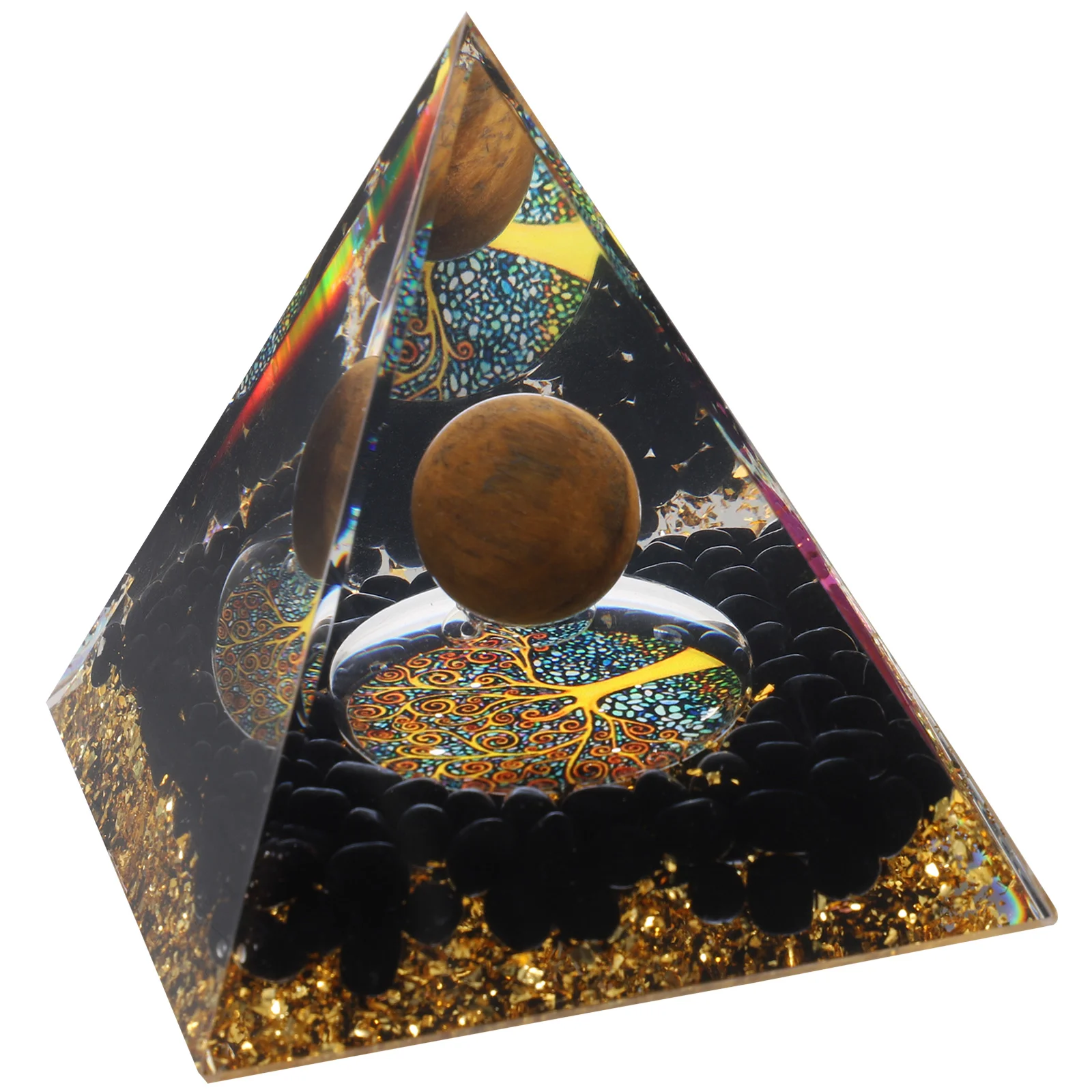 

Resin Craft Pyramid Ornament Tabletop Small Pyramid Decor Dashboard Pyramid Model Deocr
