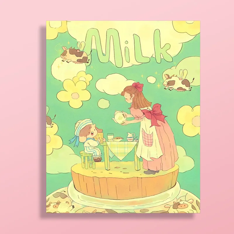 Творческая DIY Цифровая Милая мультяшная картина маслом для девочек и кошек