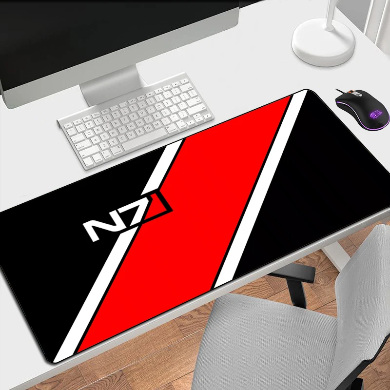 

N7 Computer Desks Mass Effect Mouse Pad Pc Accessories Mousepad Gamer Keyboard Desk Protector Gaming Mats Mat Mause Pads Large
