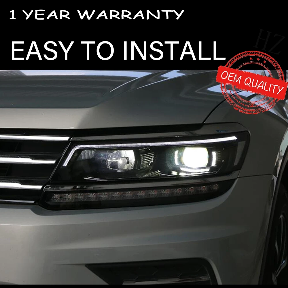 Фото Для VW Tiguan L фары 2017-2022 автомобиля автомобильные товары светодиодные DRL Hella 5 ксеноновые линзы Hid H7 VW Tiguan автомобильные аксессуары №2