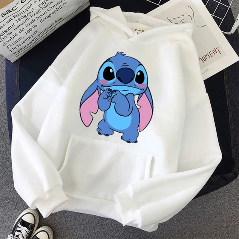 

Disney Hoodie Fashion Stitch Angel Monster Pocket Sweatshirt Pullover Cute hoodies Men's Women's Sweatshirt Cartoon Top y2k