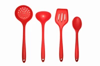 game in silicone red ladle spoon sum and empty spatula