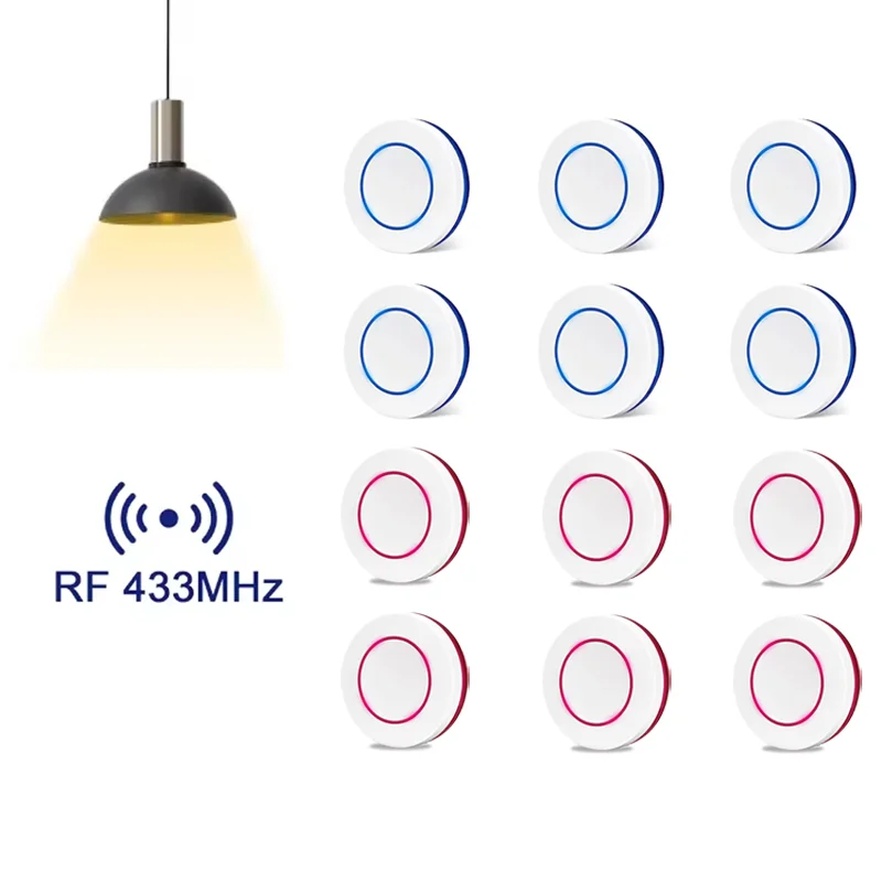 RF 433 МГц Беспроводной пульт дистанционного управления Выключатель света 220 В 110 В 10 А Релейный приемник Мини-круглая кнопка Настенный панельный переключатель для светодиодной лампы