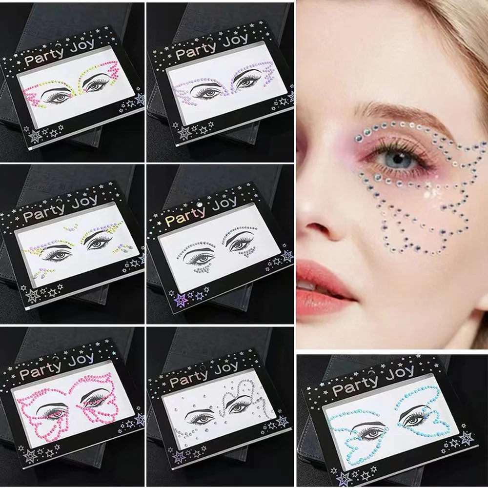 

Rhinestones Pearl Face Makeup Jewels Body Art Eyeliner Glitter Face Jewelry Stickers Temporary Tattoos Party Body Makeup Tools