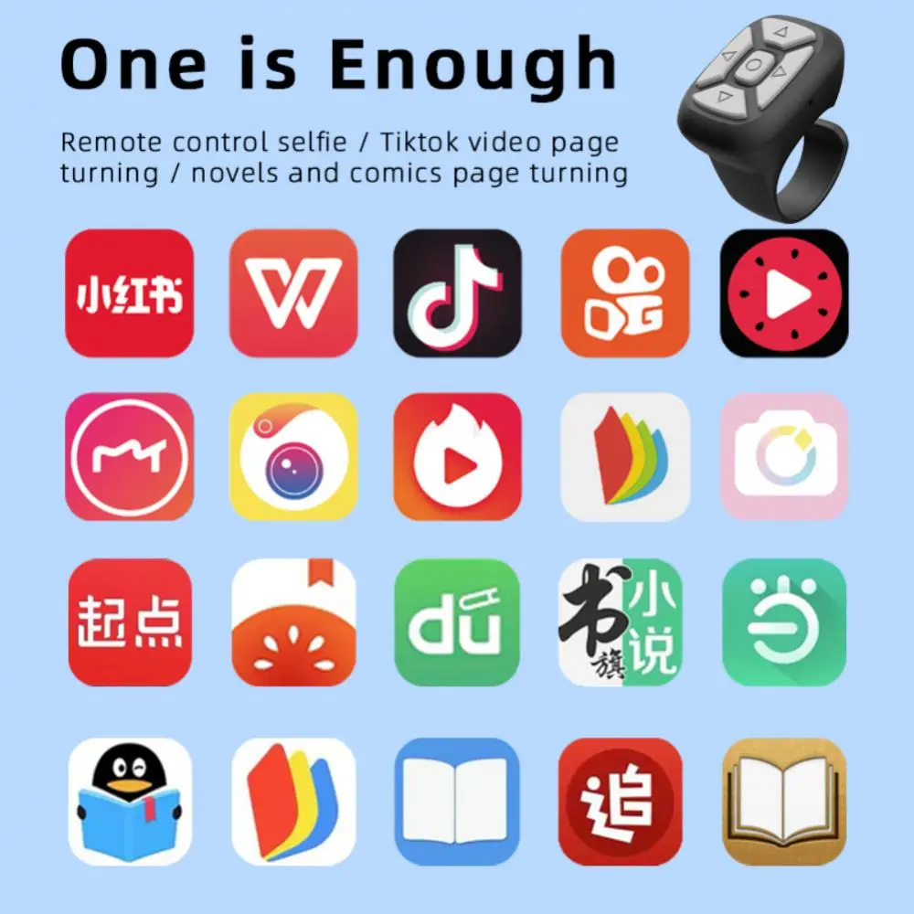 

Video Scrolling Controller Per Wireless -compatible Ring For Iphone/ipad/android Automatic Page Turner Portable