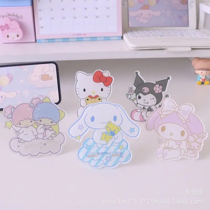 

Hellokitty Melody Kuromi Cinnamoroll Acrylic Cute Desktop Tablet Phone Bracket Lazy Chasing Drama Mobile Phone Support Kawaii
