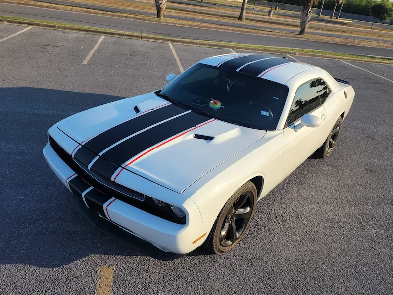 

Dodge Challenger 2008-2014 Racing Stripes Double Stripes Rally Stripes Dodge Challenger Full Racing Stripes Graphic Sticker