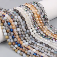 new 6810mm natural cracked stone beads electroplated colored agates round beads for jewelry making 15 diy bracelet earring