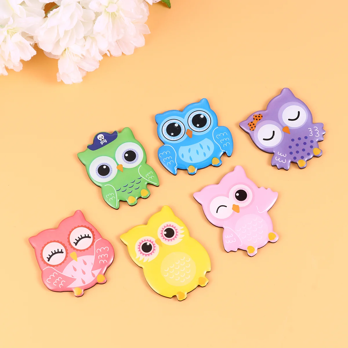 

6 PCS Magnetic Whiteboard Owl Figurines Calendar Whiteboard Calendar Magnet Magnets Miniatures Whiteboard Magnets Cartoon