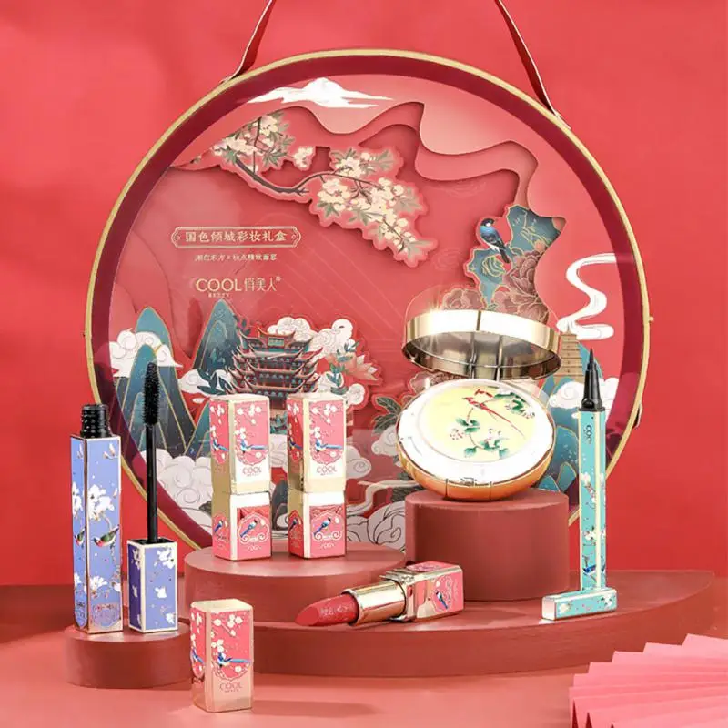 

Oriental Beauty Makeup Set Lipstick Concealer BB Cream Eyeliner Mascara Women Makeup Set Gift Chinese Classical Style