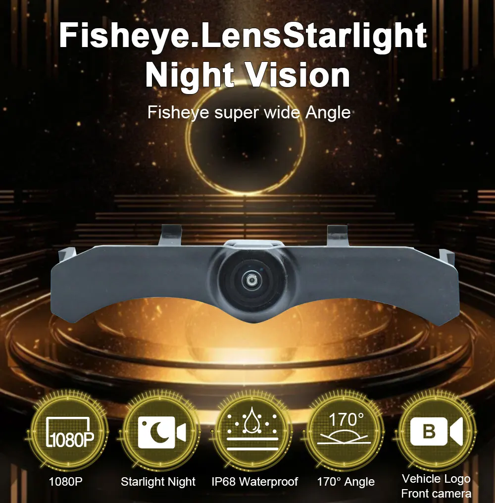 Ночное видение 1920*1080P AHD 170 ° Передняя камера с логотипом рыбий глаз для Audi Q3 RSQ3 F3 2018
