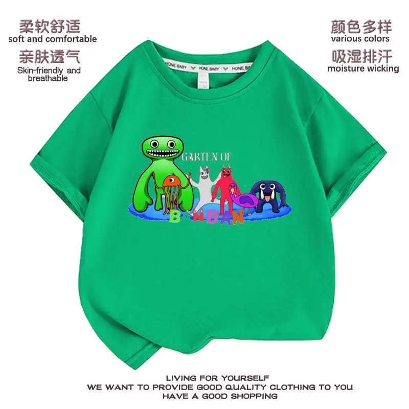 

Garten of Banban Clothes Short-sleeved T-shirts Children's Clothing Children's Games Fashion Peripheral Tops Trendy Ins