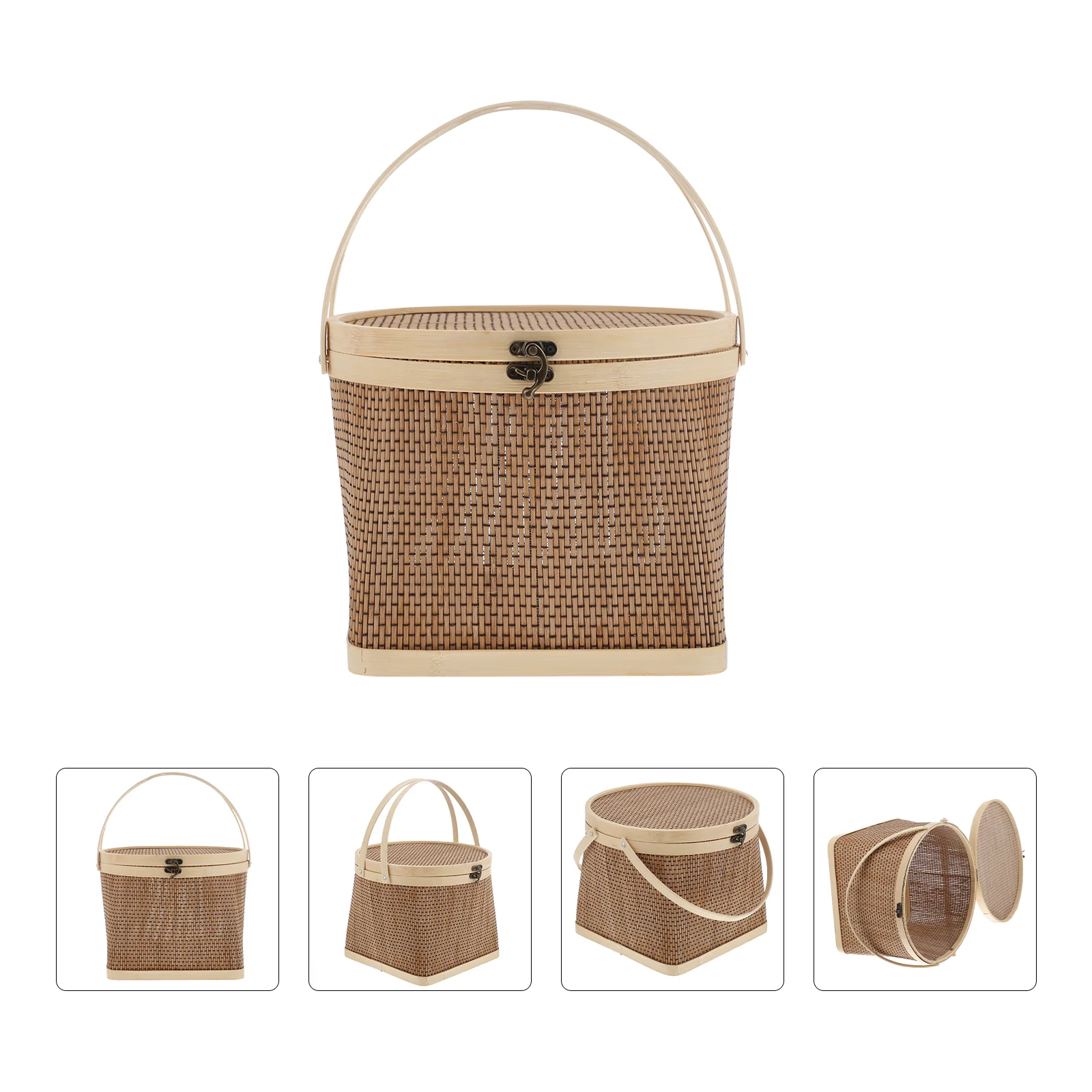 

Basketbaskets Empty Storage Gift Handle Wicker Easterwoven Lidpicnicgiftsfill Large Little Red Hood Box Moon Cake Portable