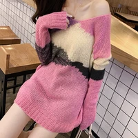 casual autumn hollow long sleeve women loose sweater knitwear sweater lazy style loose pullover large size knitted tops clothes