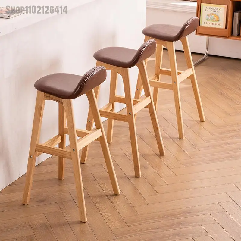 Барный стул современный минималистичный барный домашний высокий из массива