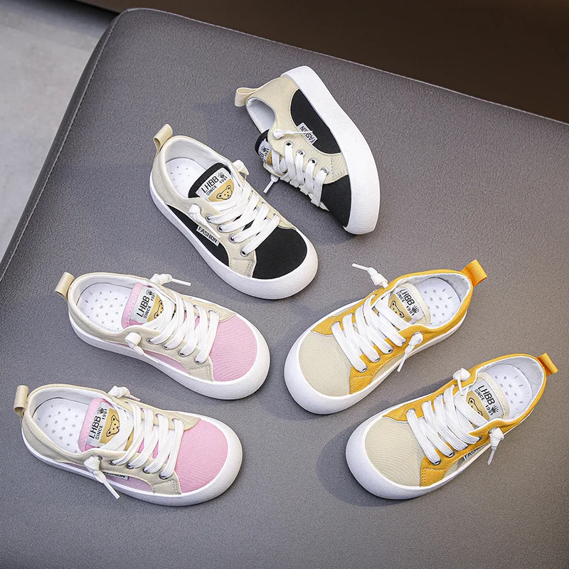 

2022 Spring New Children's Canvas Shoes Girls Shoes Boys Shoes Canvas Fashion Solid Color Breathable