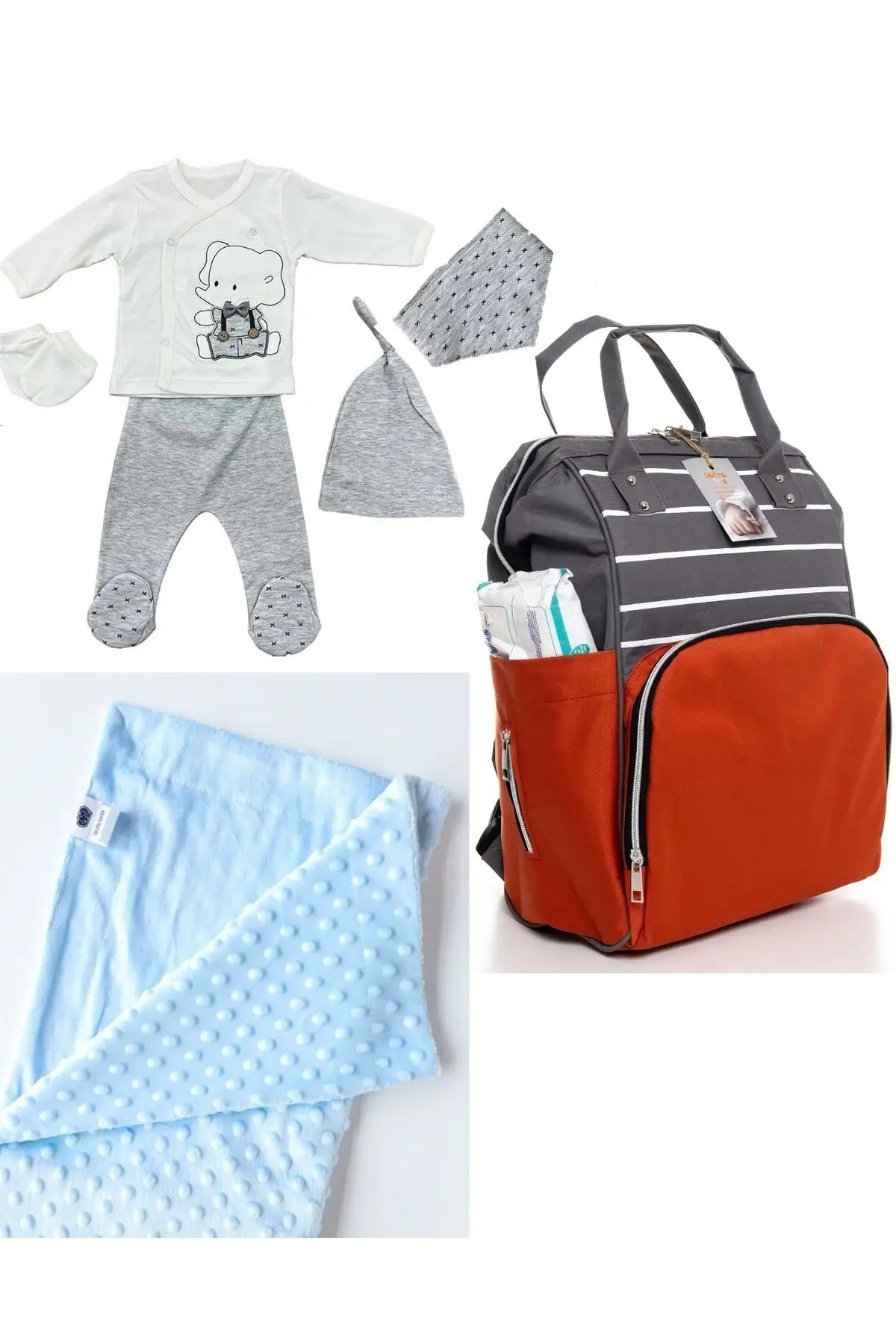 

Рюкзак функциональный для ухода за мамой и ребенком, 100% хлопковый набор одеял для выезда в больницу, хлопок, белый