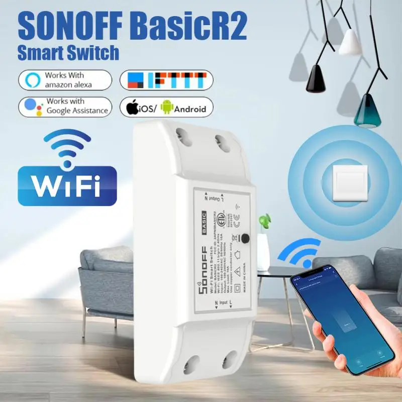 Выключатель SONOFF BasicR2 с поддержкой Wi-Fi и управлением через приложение