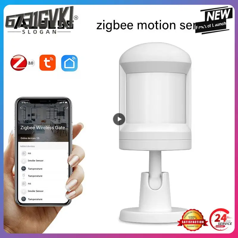 

1~8PCS App Control Tuya Zigbee Pir Sensor Battery Powered Human Body Movement Detector Rotatable Long Standby Motion Detector