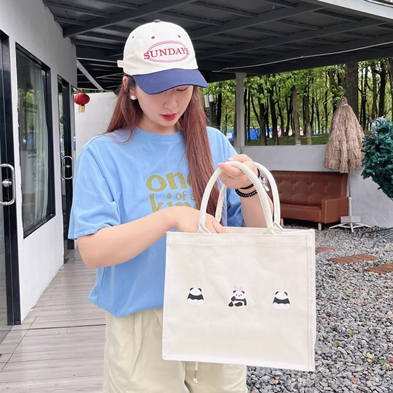 Женская сумка с черным котом холщовая для покупок модная нейтральная через плечо