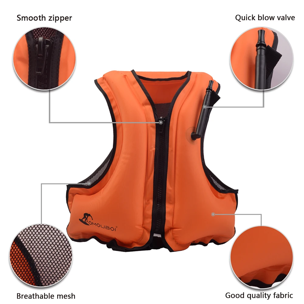 Надувная плавательная яркая куртка плавающая Спасательная для сноркелинга