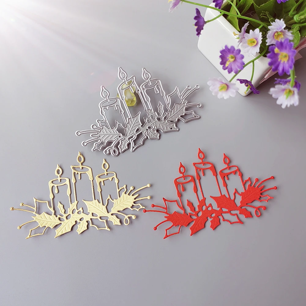 

New and beautiful Christmas candles cutting dies scrapbook decoration embossed photo album decoration card making DIY crafts