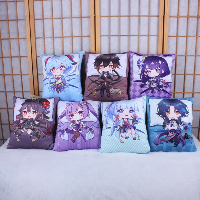 

Genshin Impact Zhongli Xiao Venti Diluc Kaeya Paimon Klee Cosplay Anime Plush Toys Kawaii Cartoon Plush Pillow Reversible Quilt