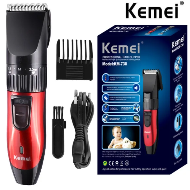 Kemei KM-730 Hair Clipper Rechargeable Hair Cutting Machine 