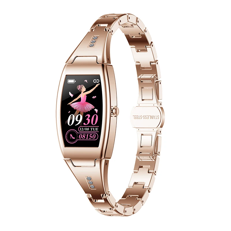 

Luxury Rose Gold Heart Rate Monitor Smartwatch Women Smart Watch Waterproof Bracelet Watches for Women Ladies Pedometer Clock