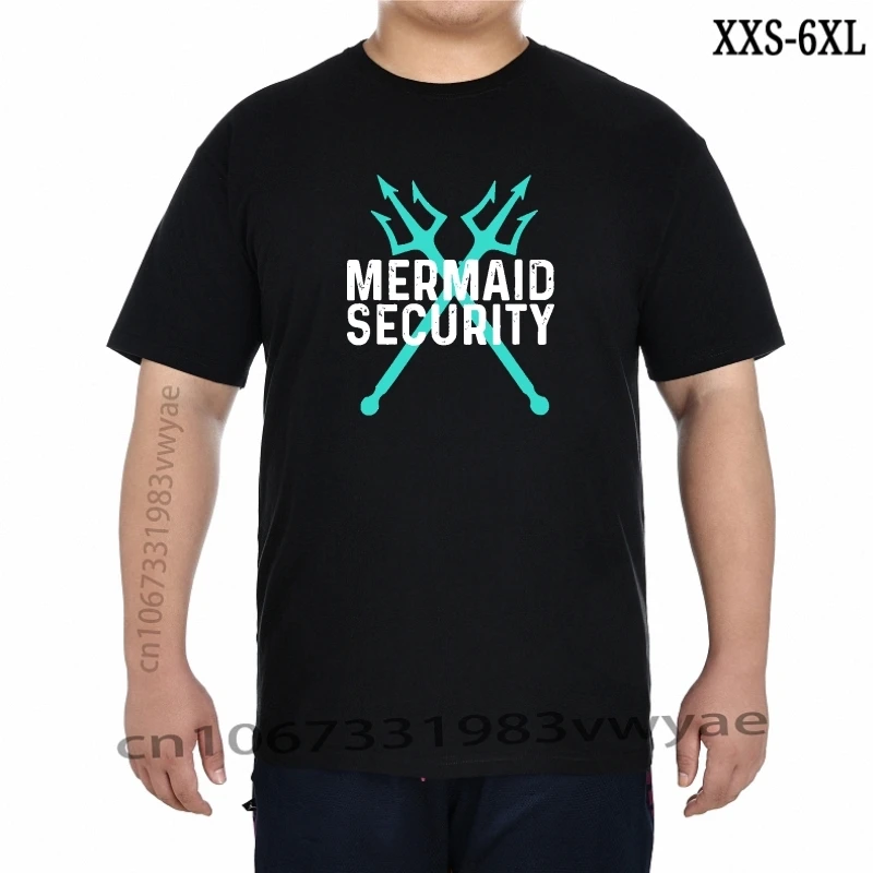 

Mermaid Security Birthday Gift Swimmer Tshirts Men England Style Tops T Shirt For Men Cotton T Shirt Slim Fit Special