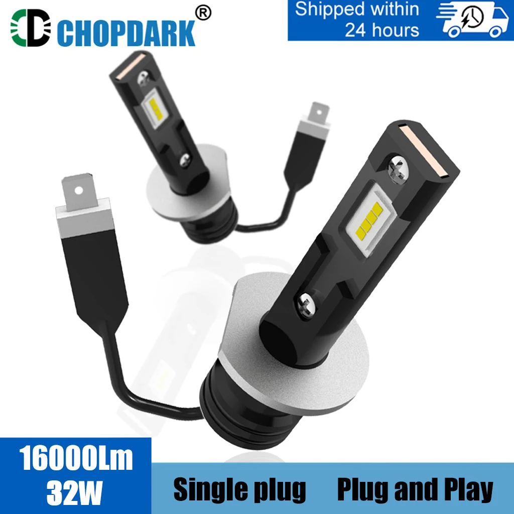 

Одна розетка H1 светодиодные лампы головного светильник Противотуманные фары большой CSP 32 Вт 16000Lm 6500K холодный белый свет plug and Play очень яркий ...